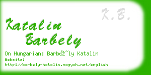 katalin barbely business card